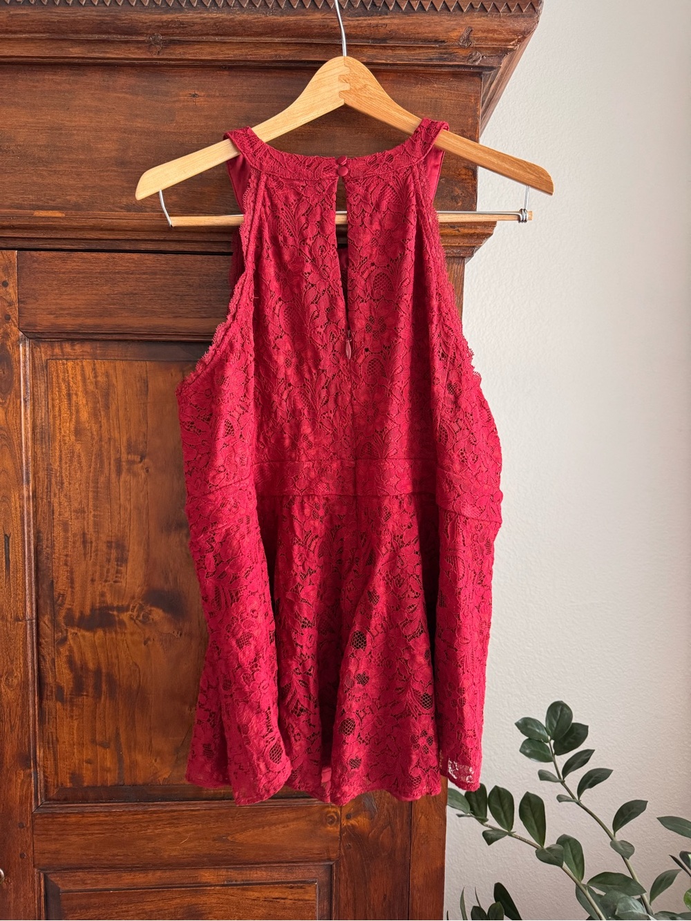Torrid red all over lace high neck peplum top new with tags 3X - Picture 9 of 11